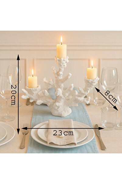 YINZUO Coral Shaped Candle Holder for 3 Candles – Living Room, or Dining Table Decor (Candles not included)