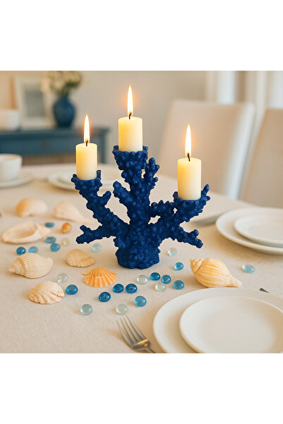 YINZUO Coral Shaped Candle Holder for 3 Candles – Living Room, or Dining Table Decor (Candles not included)