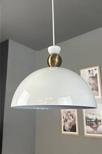 Bamyum Yimpi Beyaz Eskitme Şapka Başlık Avize Sarkıt Lamba Salon Mutfak Avize...