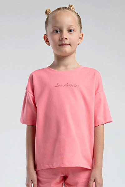 Rolypoly Girl's bermuda set - neon pink