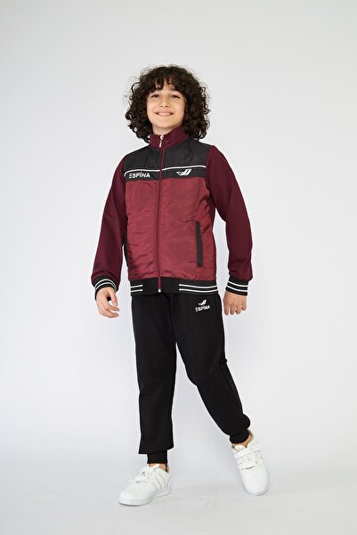 ESPİNA Children's Logo Printed Pockets Zippered 2 Thread Tracksuit Set