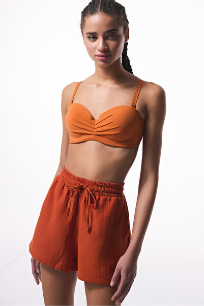 Penti Lastikli Bel Normal Turuncu Kadın Şort PLMN4L2725IY