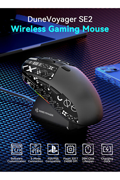 DuneVoyager DV-SE2 Tri-mode Wireless Gaming Mouse