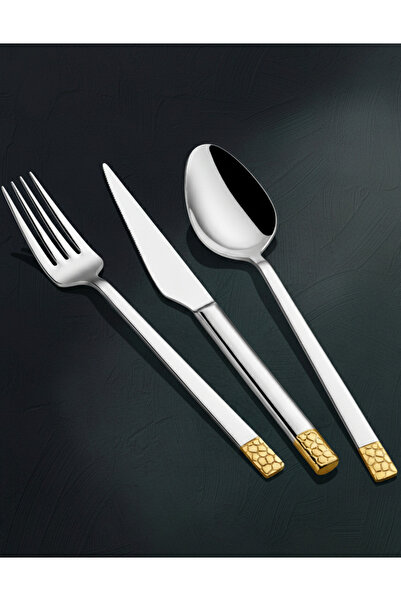 Arsel Mozaik Gold 36 Parça 6 Kişilik Çelik Çatal Kaşık Bıçak Takımı 304 Kalite 18/10
