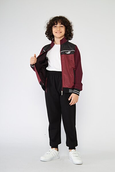 ESPİNA Children's Logo Printed Pockets Zippered 2 Thread Tracksuit Set