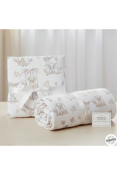 OEM Set de lenjerie de pat pentru pătuț din bumbac, ZOO 60x120cm