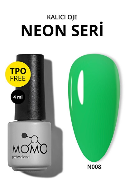 MOMO professional Kalıcı Oje N008, Neon Çimen Yeşili, 4 ml, TPO- FREE