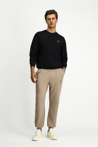 Kiğılı Bisiklet Yaka Regular Fit Nakışlı Pamuklu Sweatshirt