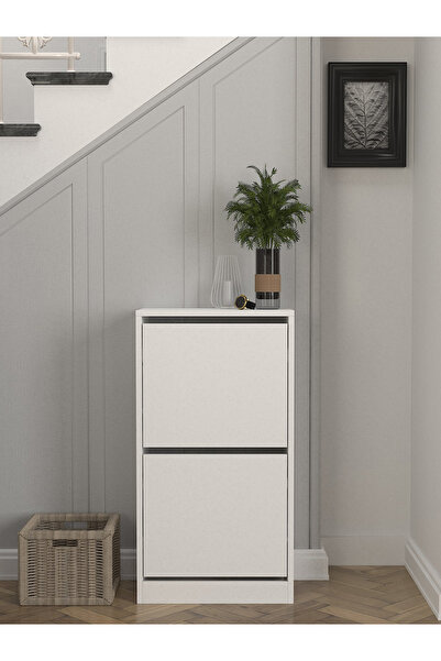 dorpek Bell 2 Raflı Ayakkabılık Beyaz