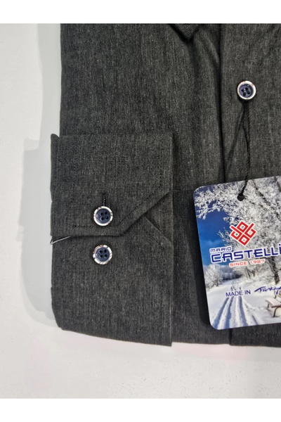 Castelli Men's Plus Size Classic Pocket Winter Long Sleeve Shirt - Khaki