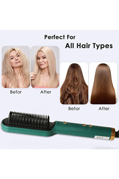 Generic 2-in-1 Hair Electric Straightener Brush and Curler
