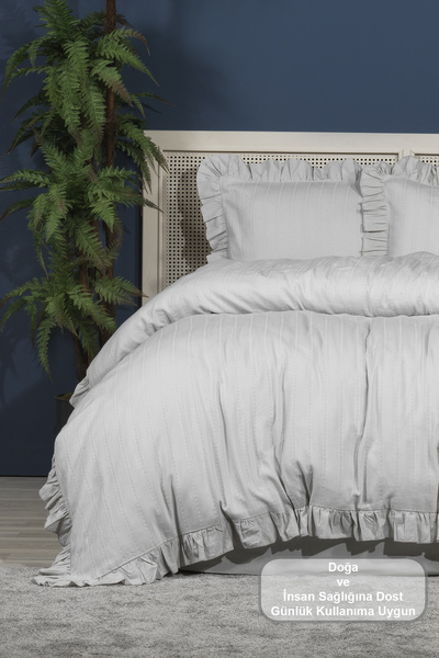 Elart Romantic Bedding Set Double Elastic Sheet (200X220 cm) Gray