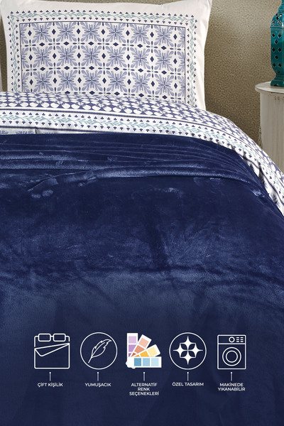 Elart Κουβέρτα Calinda Διπλή (200x220 cm) Ναυτικό Μπλε