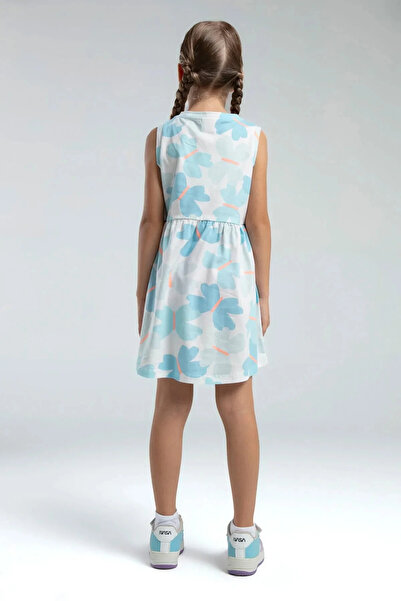 Rolypoly Girl's dress - white/light blue
