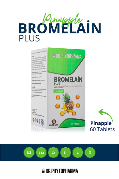 Dr Phytopharma Bromelain, Kuersetin, Vitamin C, Vitamin D, Vitamin B12, Mate, Çinko, Krom Içeren Takviye 60 Tablet