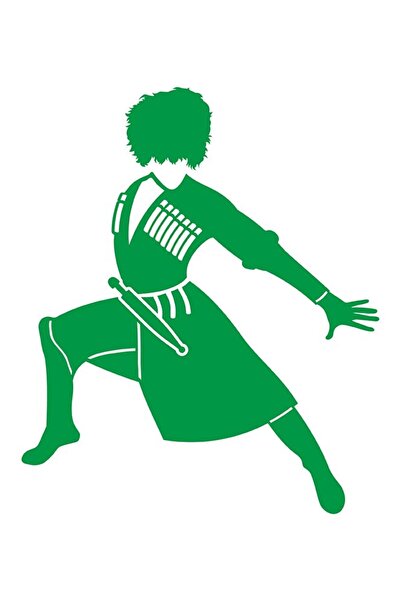 anahtarlıksepeti Autocolant Folie Dansator Caucazian croială (Verde) 15 Cm