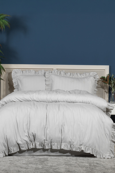 Elart Romantic Bedding Set Double Elastic Sheet (200X220 cm) Gray