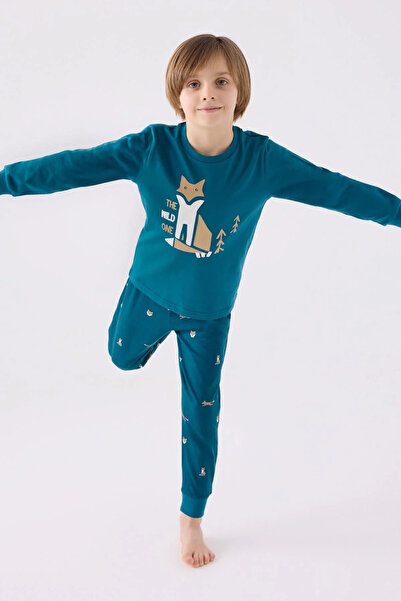Rolypoly Erkek Çocuk Yeşil Uzun Kol Pijama Takım