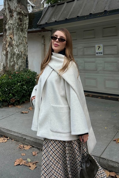 Laluvia Stone Shawl Detailed Coat - 7600