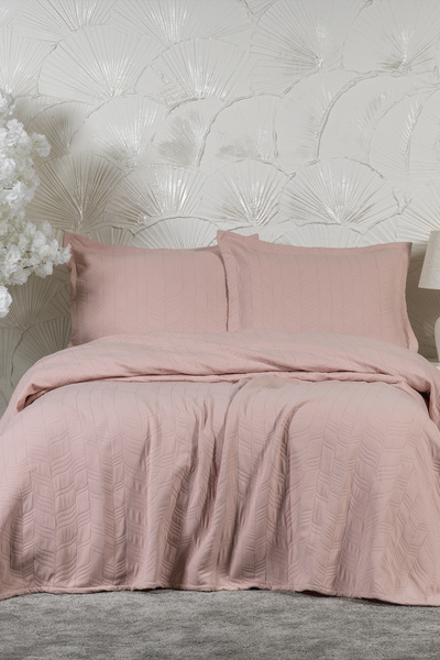 Elart Fashion Yatak Örtüsü Takımı Çift Kişilik (240x250 cm) Gülkurusu