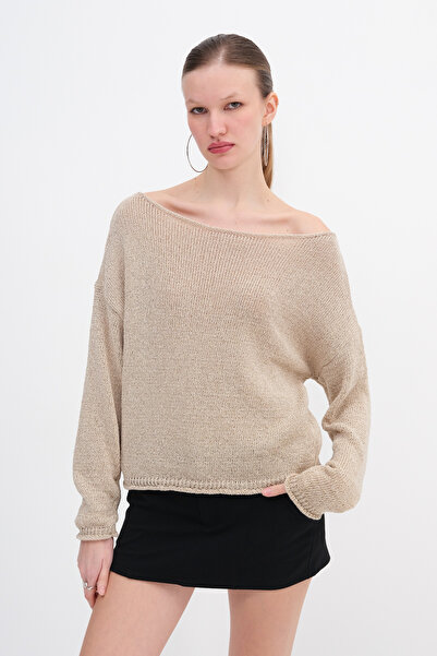 Addax Glitter Knitwear Boat Neck - K10281 B9 Model