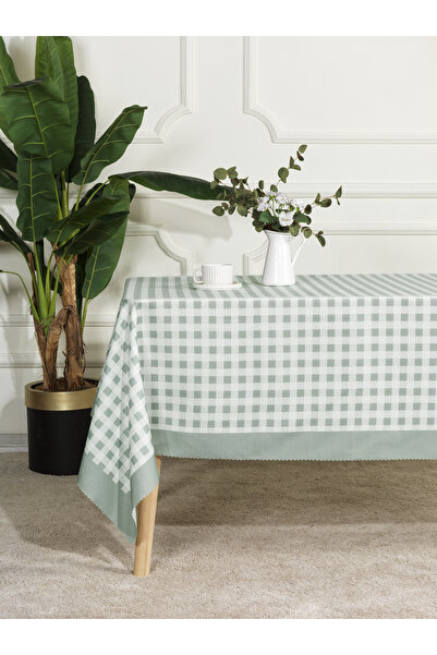 Elart Plaid Tablecloth Digital Printed (160X220 cm) Green