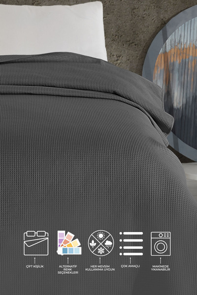 Elart Pan Dora Multi-Purpose Bedspread Double (200X220 cm) Anthracite