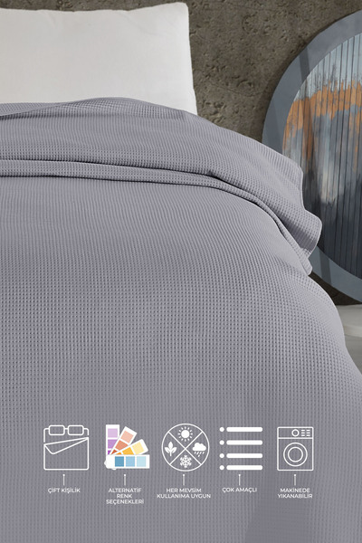 Elart Pan Dora Multi-Purpose Bedspread Double (200X220 cm) Gray
