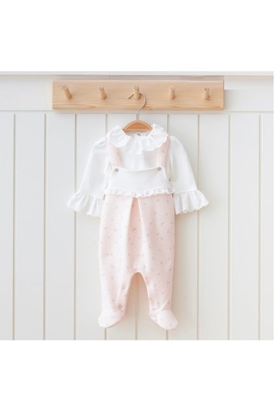 miomini Footed 2-Piece Salopet Jumpsuit Combed Cotton Sweatshirt Set