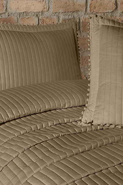 Elart Florita Bedspread Set Double Size (240X260 cm) Beige