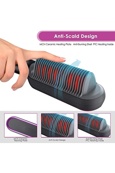 Generic 2-in-1 Hair Electric Straightener Brush and Curler