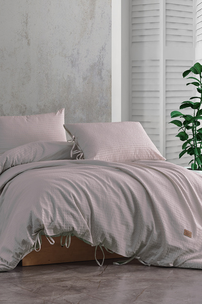 Elart Κομψή Μαξιλαροθήκη 100% Βαμβάκι Γκοφρέ 2 Τεμάχια (50x70 εκ.) Μπεζ