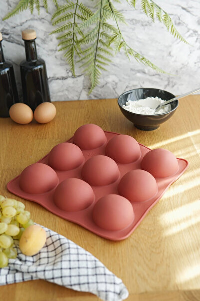 EVLE 9-Piece Dom Silicone Cake Mold, Platinum Silicone, Light Brown