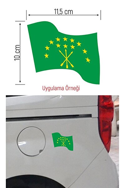 anahtarlıksepeti Adygeian Wavy Flag Sticker 11.5 X 10 cm