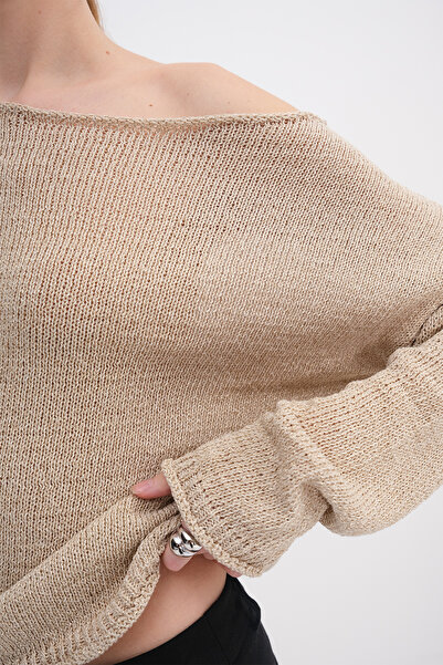 Addax Glitter Knitwear Boat Neck - K10281 B9 Model