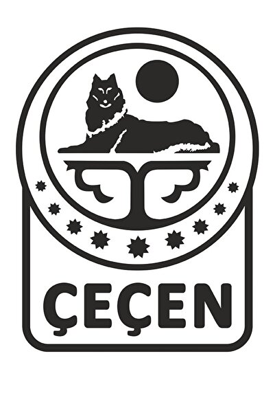 anahtarlıksepeti Folie pentru steagul ceceni croială autocolant negru (15 x 1...