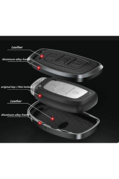 OEM Black Aluminum Smart Key Shell Case for Hyundai IX30 IX35 Tucson Elantra Verna Sonata