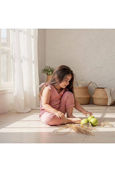 Pinklime Jr. Pembe Kız Çocuk Bağlamalı Tulum