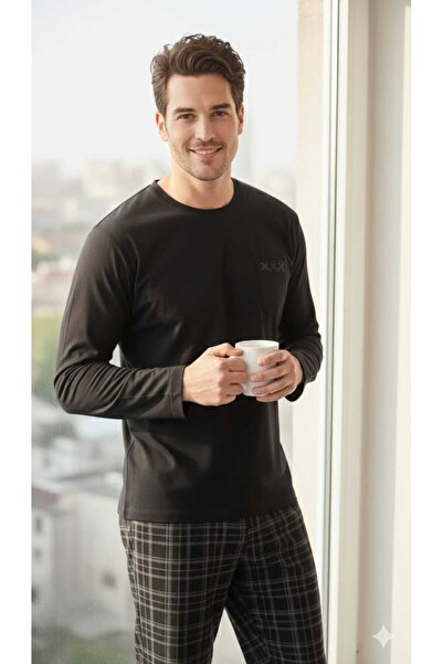 Sude HOMEWEAR Ανδρικό σετ πιτζάμες με μακριά μανίκια