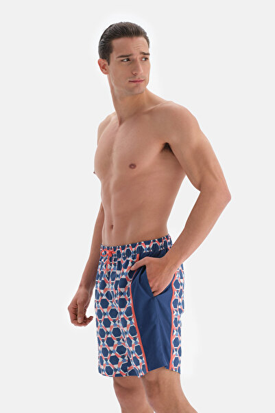 Dagi Γεωμετρικό σχέδιο σολομού-ινδιγκό. Μακρύ σορτς