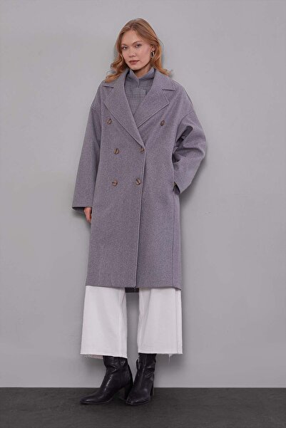Levidor Gray Oversized Unlined Cashmere Coat