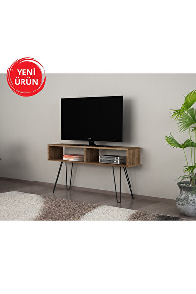 Dekorister Alya Tv Metal Ayaklı Ünitesi Ceviz