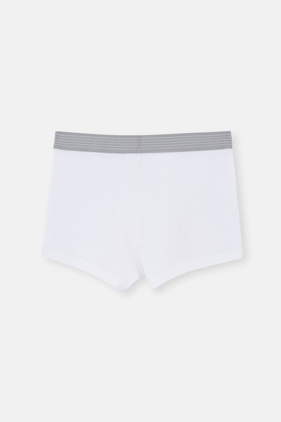 Dagi Λευκό συμπαγές χτενισμένο βαμβακερό μπόξερ