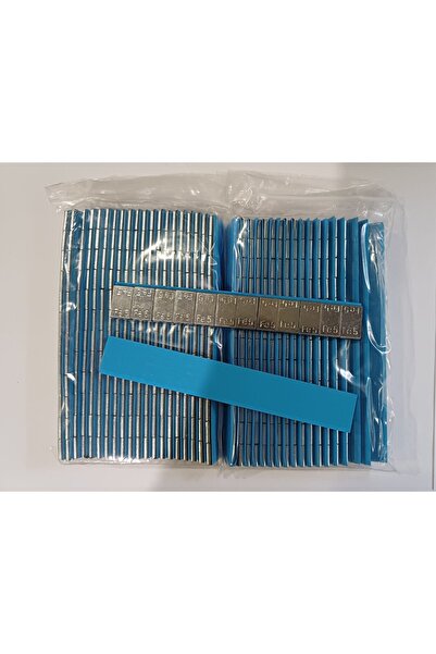 BSR Lastik Market Yapıştırma Balans Kurşunu, Galvaniz Sac Üzeri Mavi Geniş Bantlı, 40 Adet, Net 2.4kg ( 5 5 Gr)