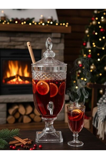 Viyalente Elina 3 LT Musluklu Cam Sebil Şerbetlik Parti Damacanası Meşrubatlık