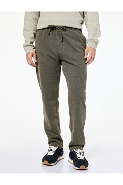 Koton Straight Fit Pike Fabric Pocket Detailed Relaxed Cut Waist Lace up Trousers