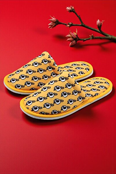 Chochili Ανδρικές παντόφλες σπιτιού με μαλακή σόλα με κίτρινο κρανίο