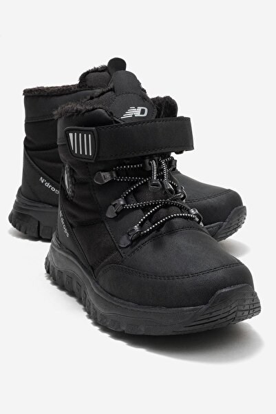 CCWAY AYAKKABI Children's Boots with Hook and Elastic Black