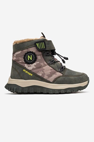 CCWAY AYAKKABI Children's Boots with Hook and Elastic Khaki Beige