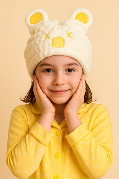 Katia&Bony Yellow bear ear towel bonnet